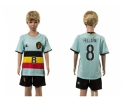Belgium #8 Fellaini Away Kid Soccer Country Jersey