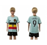 Belgium #9 Lukaku Away Kid Soccer Country Jersey
