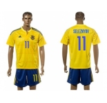 Ukraine #11 Seleznyov Home Soccer Country Jersey