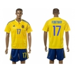 Ukraine #17 Fedetskiy Home Soccer Country Jersey