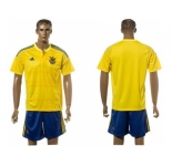 Ukraine Blank Home Soccer Country Jersey
