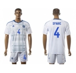 Bosnia Herzegovina #4 Spahic Away Soccer Country Jersey