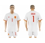 Spain #1 Casillas Away Soccer Country Jersey