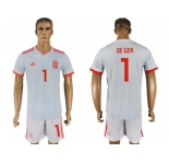 Spain #1 De Gea Away Soccer Country Jersey