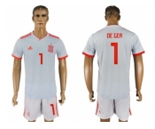 Spain #1 De Gea Away Soccer Country Jersey