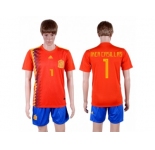 Spain #1 Iker Casillas Home Soccer Country Jersey