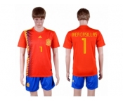 Spain #1 Iker Casillas Home Soccer Country Jersey