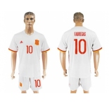 Spain #10 Fabregas Away Soccer Country Jersey
