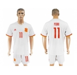 Spain #11 Pedro Away Soccer Country Jersey