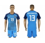 Spain #13 Arrizabalaga Blue Goalkeeper Soccer Country Jersey