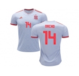 Spain #14 Nacho Away Soccer Country Jersey