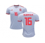 Spain #16 Alberto M. Away Soccer Country Jersey