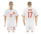 Spain #17 San Jose Away Soccer Country Jersey