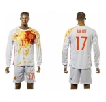Spain #17 San Jose White Away Long Sleeves Soccer Country Jersey1