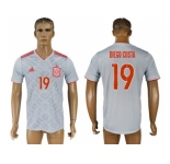 Spain #19 Diego Costa Away Soccer Country Jerse