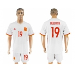 Spain #19 Diego Costa Away Soccer Country Jersey