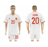Spain #20 S.Cazorla Away Soccer Country Jersey