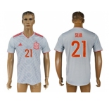 Spain #21 Silva Away Soccer Country Jersey1