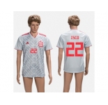 Spain #22 Isco Grey Training Soccer Country Jersey