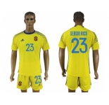 Spain #23 Sergio Rico Yellow Goalkeeper Soccer Country Jersey
