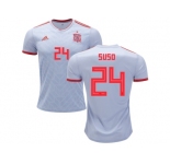 Spain #24 Suso Away Soccer Country Jersey