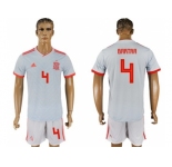 Spain #4 Bartra Away Soccer Country Jersey
