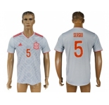 Spain #5 Sergio Away Soccer Country Jersey1