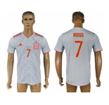 Spain #7 Morata Away Soccer Country Jersey1