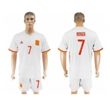 Spain #7 Morata Away Soccer Country Jersey
