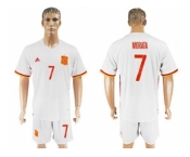 Spain #7 Morata Away Soccer Country Jersey
