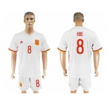 Spain #8 Koke Away Soccer Country Jersey