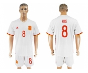 Spain #8 Koke Away Soccer Country Jersey