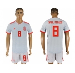 Spain #8 Saul Niguez Away Soccer Country Jersey