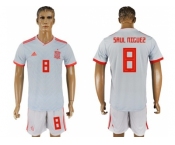 Spain #8 Saul Niguez Away Soccer Country Jersey