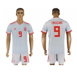 Spain #9 Callejon Away Soccer Country Jersey
