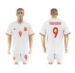 Spain #9 Paco Alcacer Away Soccer Country Jersey