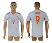 Spain #9 Torres Away Soccer Country Jersey