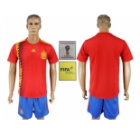 Spain Blank Home Soccer Country Jersey