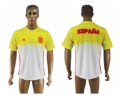 Spain Blank White Training Soccer Country Jersey