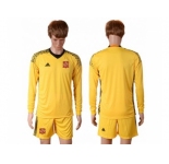 Spain Blank Yellow Goalkeeper Long Sleeves Soccer Country Jersey