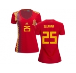 Women Spain #25 Illarra Red Home Soccer Country Jersey