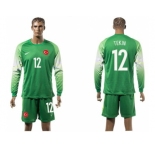 Turkey #12 Tekin Green Goalkeeper Long Sleeves Soccer Country Jersey