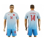 Turkey #14 Ozyakup Away Soccer Country Jersey