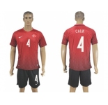 Turkey #4 Calik Home Soccer Country Jersey