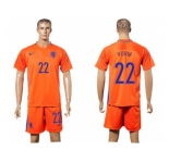 Holland #22 Vorm Home Soccer Country Jersey