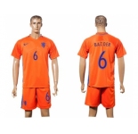 Holland #6 Bazoer Home Soccer Country Jersey