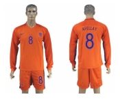 Holland #8 Afellay Home Long Sleeves Soccer Country Jersey