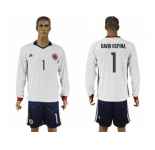 Colombia #1 David Ospina Away Long Sleeves Soccer Country Jersey