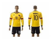 Colombia #10 Rodriguez Home Long Sleeves Soccer Country Jersey