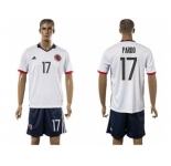 Colombia #17 Pardo Away Soccer Country Jersey